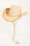 Fame Adjustable Strap Raw Hem Weave Hat – Trendy & Versatile